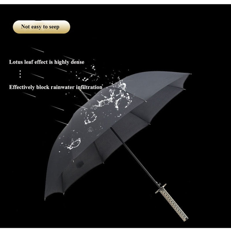 Men&#39;s Cartoon Long Handle Umbrella, Fiber, Eye And Rain, Creative Personality, Samurai Sword Umbrella, Male