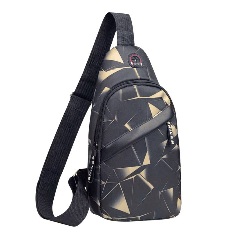 Travel Men&#39;s Crossbody Bags USB Chest Bag Designer Messenger Bag Leather Shoulder Bags Diagonal Package New Back Pack