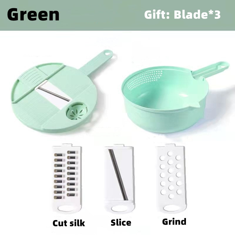 12 In 1 Multi-Function Vegetable Chopper Carrots Potatoes Manually Cut Shred Slicer Radish Grater Kitchen Tools Vegetable Cutter