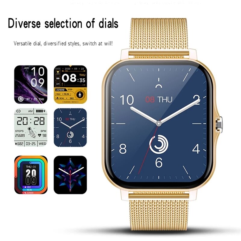 2022 New Women Smart watch Men 1.69" Color Screen Full touch Fitness Tracker Bluetooth Call Smart Clock Ladies Smart Watch Women