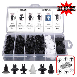 6 Size 100pcs Auto Fastener Clip Mixed Car Body Push Retainer Pin Rivet Bumper Door Trim Panel Retainer Fastener Kit