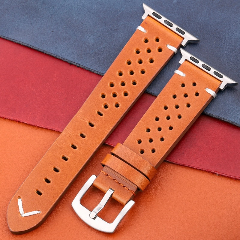 Genuine Leather Strap For Apple Watch Band Serie 7 6 5 4 Se Bracelet 44mm 45mm 40mm 41mm 42mm 38mm Women Men Iwatch Watchband