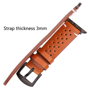 Genuine Leather Strap For Apple Watch Band Serie 7 6 5 4 Se Bracelet 44mm 45mm 40mm 41mm 42mm 38mm Women Men Iwatch Watchband