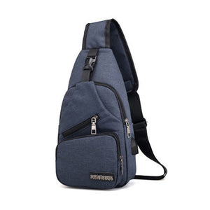 Travel Men&#39;s Crossbody Bags USB Chest Bag Designer Messenger Bag Leather Shoulder Bags Diagonal Package New Back Pack
