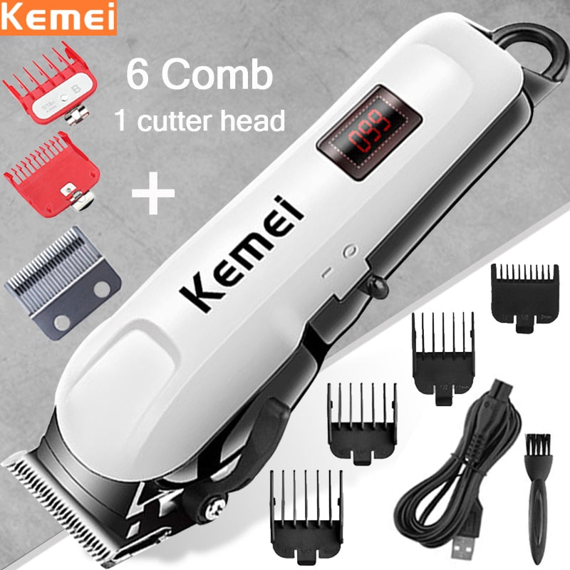 Kemei Electric Hair Clipper Hair Cutting maching Wireless Trimmer Men Professional clipper machine rechargeable hair cut barber