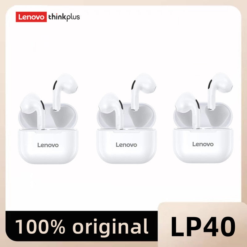 Original Lenovo lp40 Bluetooth Earphone 5.0 Immersive Sound HIFI TWS With Microphone Touch Control For Long Standby Time Motion
