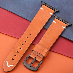 Genuine Leather Strap For Apple Watch Band Serie 7 6 5 4 Se Bracelet 44mm 45mm 40mm 41mm 42mm 38mm Women Men Iwatch Watchband