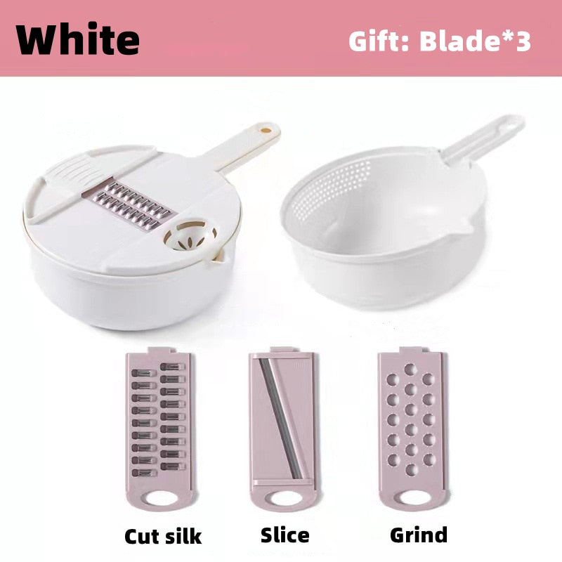 12 In 1 Multi-Function Vegetable Chopper Carrots Potatoes Manually Cut Shred Slicer Radish Grater Kitchen Tools Vegetable Cutter