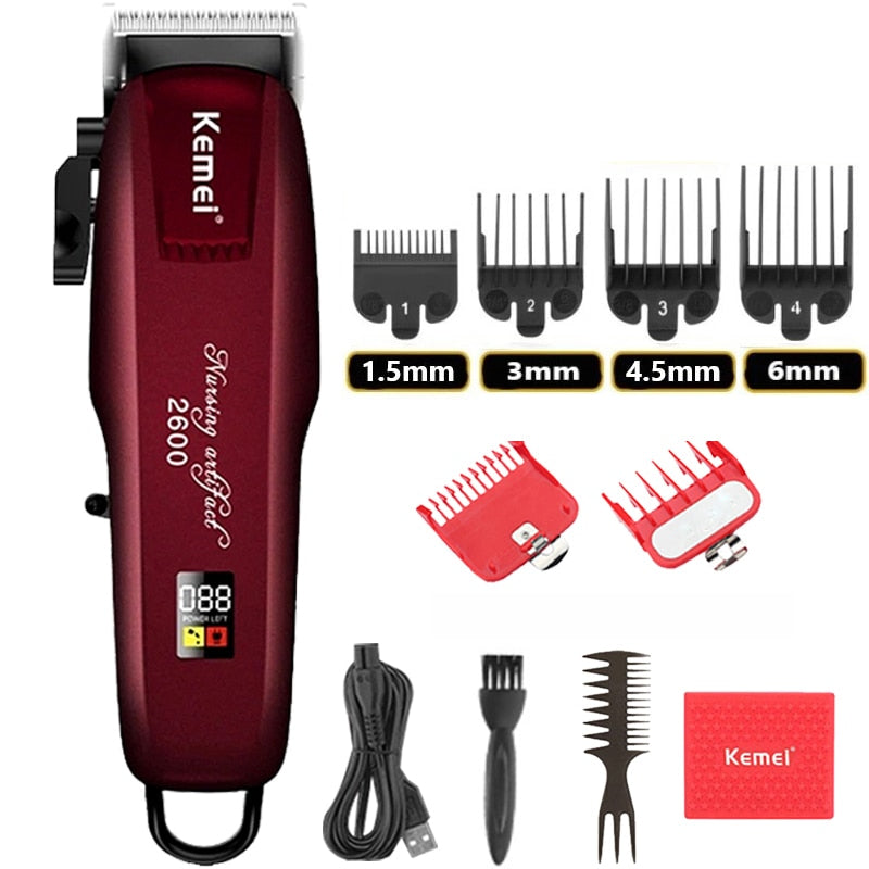 Kemei Electric Hair Clipper Hair Cutting maching Wireless Trimmer Men Professional clipper machine rechargeable hair cut barber