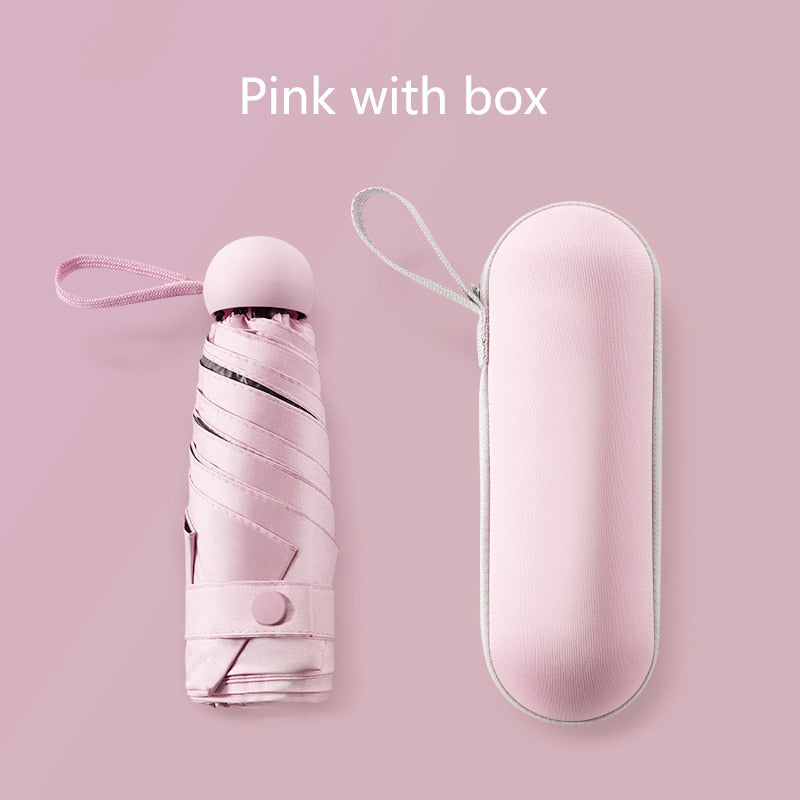 2023 Mini Capsule Umbrella Light Sunny Rainy Umbrella Women Anti-UV Sunshade Umbrella Pocket Sunscreen Umbrella Portable