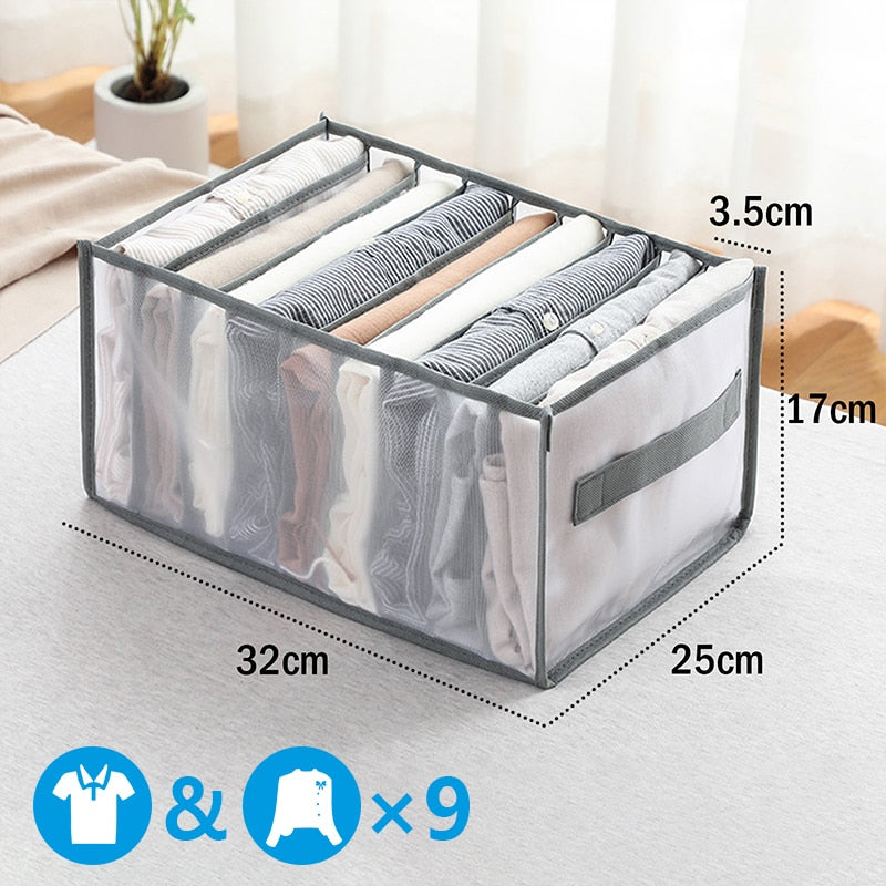 Clothes Organizer Jeans Storage Box Organizer Box Wardrobe Clothes Storage Box with Compartments Socks Underwears Bras Storage