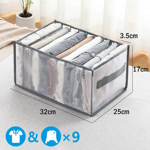 Clothes Organizer Jeans Storage Box Organizer Box Wardrobe Clothes Storage Box with Compartments Socks Underwears Bras Storage