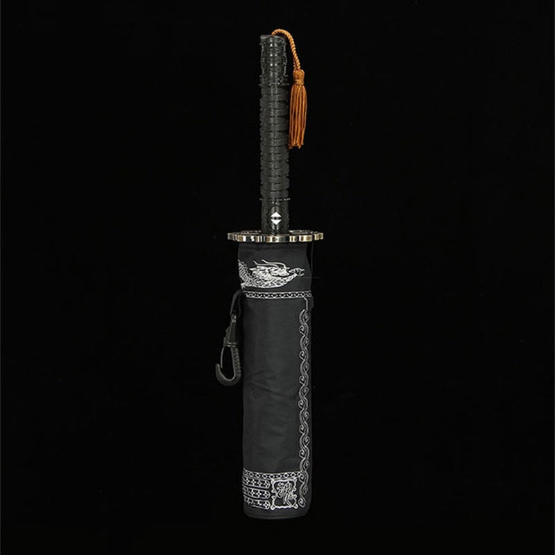 Fully Automatic Umbrella Japanese Samurai Sword Knife Umbrella Strong Luxury Business Male Large Flat Lightweight Umbrellas