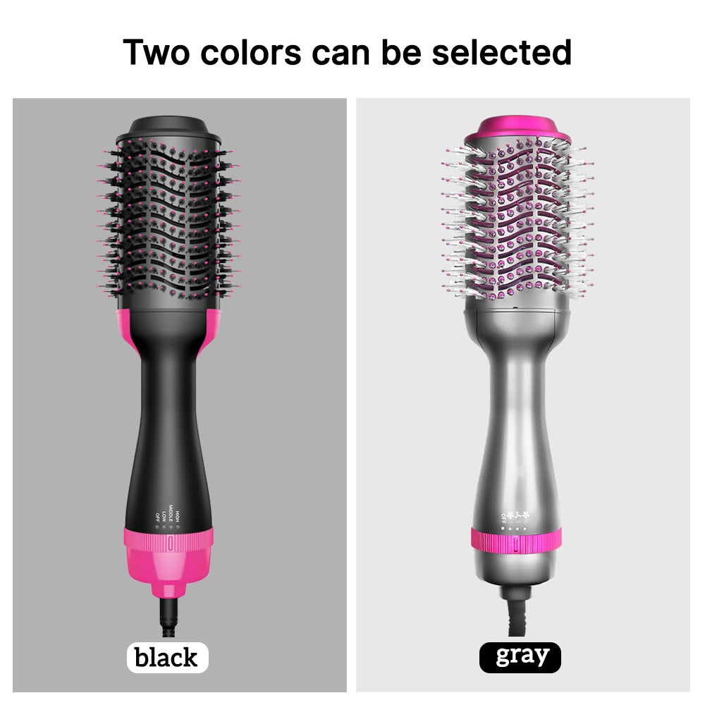 Dropshipping 2 IN 1 One Step Hair Dryer Hot Air Brush Hair Straightener Curler Comb Roller Electric Ion Blow Dryer Brush