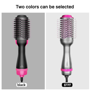 Dropshipping 2 IN 1 One Step Hair Dryer Hot Air Brush Hair Straightener Curler Comb Roller Electric Ion Blow Dryer Brush
