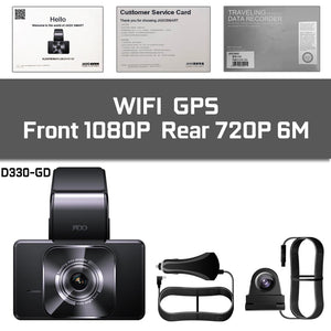 JADO D330 caméra DVR voiture | Caméra DVR, vitesse WIFI N GPS Dashcam FHD 1080P Dash Cam, 24H, moniteur de stationnement voiture, registraire Vision nocturne