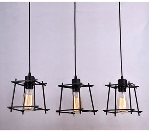 Black Vintage pendant lights Industrial Retro Pendant Lamp Edison Light E27/E26 Holder Iron Restaurant Bar Counter Cage Lamp
