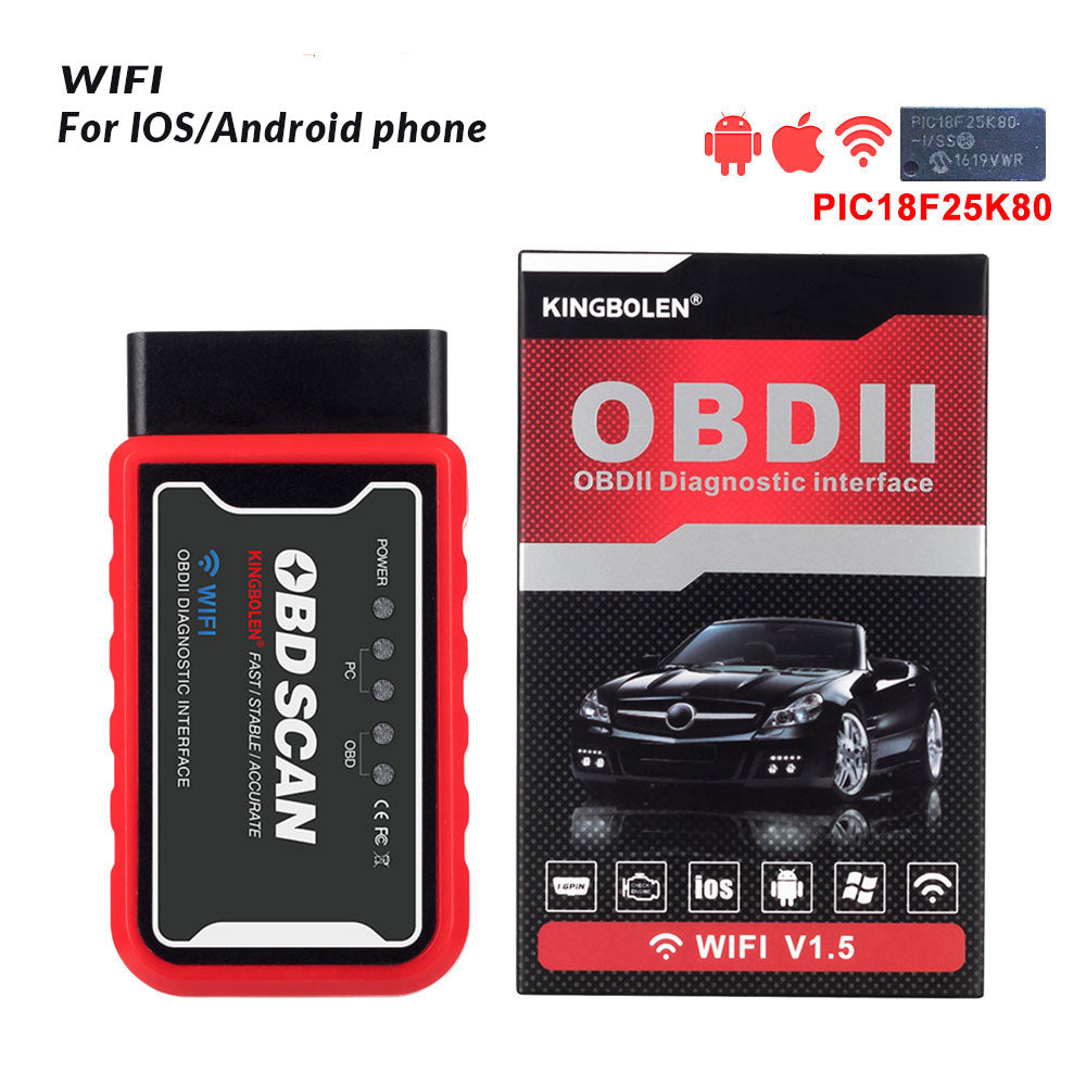 ELM327 V1.5 Bluetooth/Wifi OBD2 scanner v1.5 Elm 327 Bluetooth PIC18F25K80 Auto Diagnostic Tool OBDII for Android/IOS/Windows