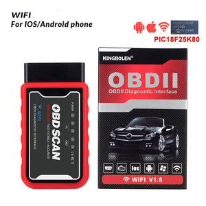 ELM327 V1.5 Bluetooth/Wifi OBD2 scanner v1.5 Elm 327 Bluetooth PIC18F25K80 Auto Diagnostic Tool OBDII for Android/IOS/Windows