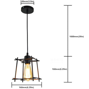 Black Vintage pendant lights Industrial Retro Pendant Lamp Edison Light E27/E26 Holder Iron Restaurant Bar Counter Cage Lamp