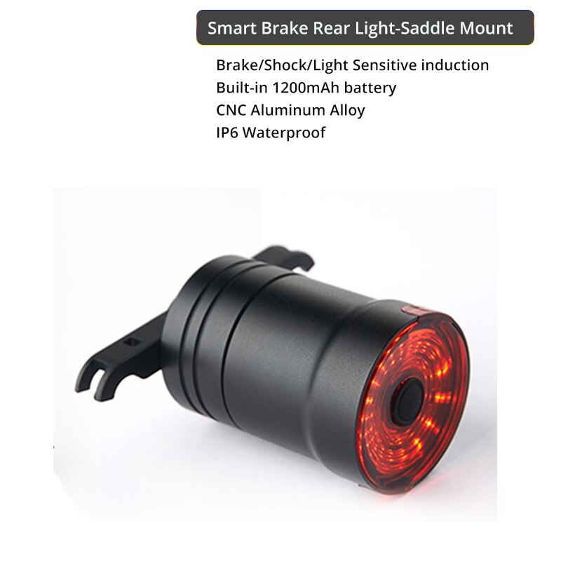 TRLIFE 1200mAh Bicycle Smart Taillight Auto Brake Sensing IPx6 Waterproof USB Charge cycling Rear light LED Bike Accessories