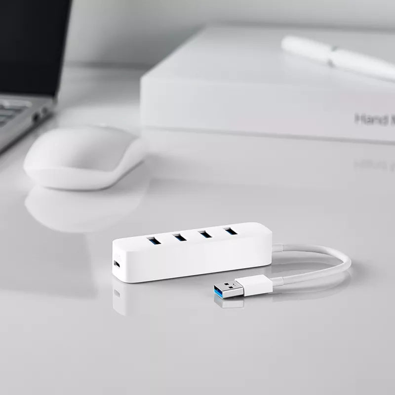 Xiaomi 4 Ports USB3.0 Hub with Stand-by Power Supply Interface USB Hub Charger Extender Extension Connector Adapter for Mobile Phone Tablet Computer